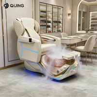 Fauteuil de pédicure Thera Mist personnalisé avec massage du dos et bassin de spa pour les pieds en verre sans tuyauterie