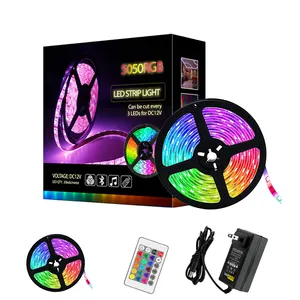 Hot Sale decorating light complete set 5M 5050 RGB LED Strip Light 24 Key waterproof ip65 Remote LED strip with remote control