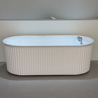 Baignoire à remous autoportante en acrylique avec dentelle rayée Gurgle, spa à air et à eau, massage, baignoire à bulles, jacuzzi