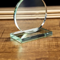 Venta al por mayor de la forma redonda en blanco personalizado logotipo Personal de cristal de Jade cristal Premio trofeo