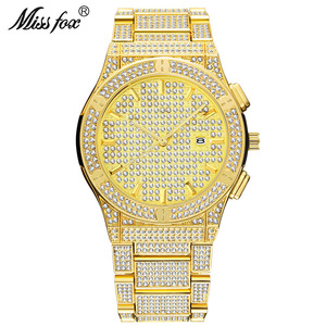 Luxury Unique Men's Diamond <strong>Watch</strong> For Men Round <strong>Gold</strong> <strong>Watch</strong> Custom Brand Dial Iced Out Zircon Luxury Quartz Wrist <strong>Watch</strong> - Product Image 6