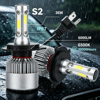 SunRise S2 Auto-LED-Scheinwerfer 9004 12V 36W 5200LM 6500K IP67 Wasserdicht Neue Hochleuchtkraft Plug-and-Play Universelle Passform
