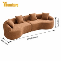 Herstellerdirektvertrieb Freizeit-Chenille Gebogenes Ecksofa Vakuumverpacktes Modulares Sofa