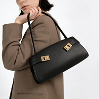 Sac à main de luxe minimaliste personnalisé, nouveau, en cuir véritable, grande capacité, simple, pour les trajets quotidiens, sac à bandoulière tendance pour femmes