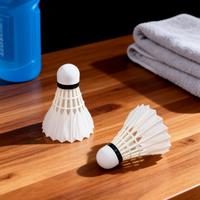 Volants de badminton BOYA Shuttle Goose Curving Feather, durables et stables, vitesse 74-79, blanc naturel, modèle B-01, lot de 12