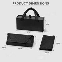 Ensemble d'emballage pour lunettes de soleil avec logo personnalisé, boîte à lunettes pliable rectangulaire à motif de dessin animé, sac à main, chiffon de nettoyage