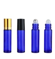 Flacons roll-on en verre transparent de 10 ml pour huiles essentielles, flacons roll-on en verre bleu vides avec bille roulante en verre inoxydable