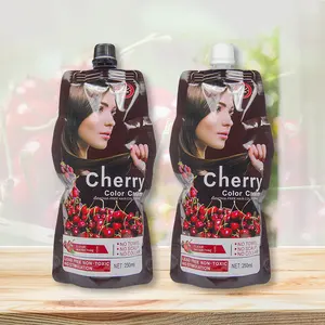 Private Label Natural Cherry 250ml*2 Hair Color Cream 100% Cover Hair No Stick Skin and Scalp