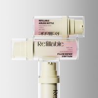 Prix d'usine, flacons PET sans air personnalisés et rechargeables, 30 ml, 50 ml, avec impression à l'écran pour l'emballage de produits cosmétiques et de soins de la peau