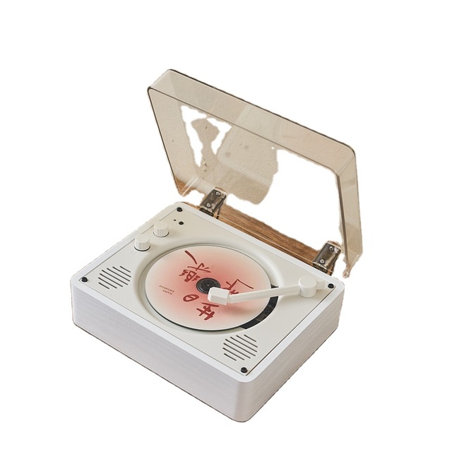 Wholesale Retro Mini Portable Vinyl CD Player Wireless Connection Speaker Integrated CD Player