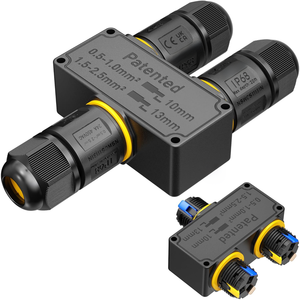 IP68 3-cách nhanh chóng kết nối cáp chống thấm nước kết nối y-hình đẩy dây 4mm-11mm cáp đồng và PC nhà ở - Product Image 1