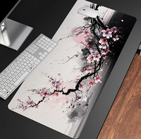 Tapis de souris en caoutchouc de haute qualité avec un magnifique paysage de style chinois à l'encre de soie ; un accessoire d'ordinateur élégant et adapté