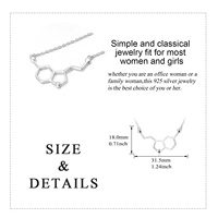Collier de neurotransmetteurs de bonheur de molécule de sérotonine en argent sterling 925 bijoux d'amoureux de la science de rhodium à la mode pour les fêtes