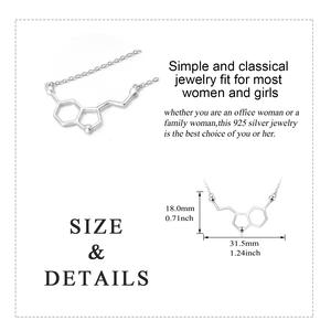 925 in argento Sterling serotonina molecola di felicità neurotrasmettitore collana alla moda rodio Science Lover <span class=keywords><strong>gioielli</strong></span> per feste - Product Image 2