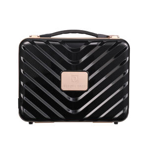 Trousse de Maquillage Qihui Noire en PVC avec Miroir et Fermeture à Verrouillage, Boîte de Rangement Cosmétique pour la Maison DX-12 - Product Image 1