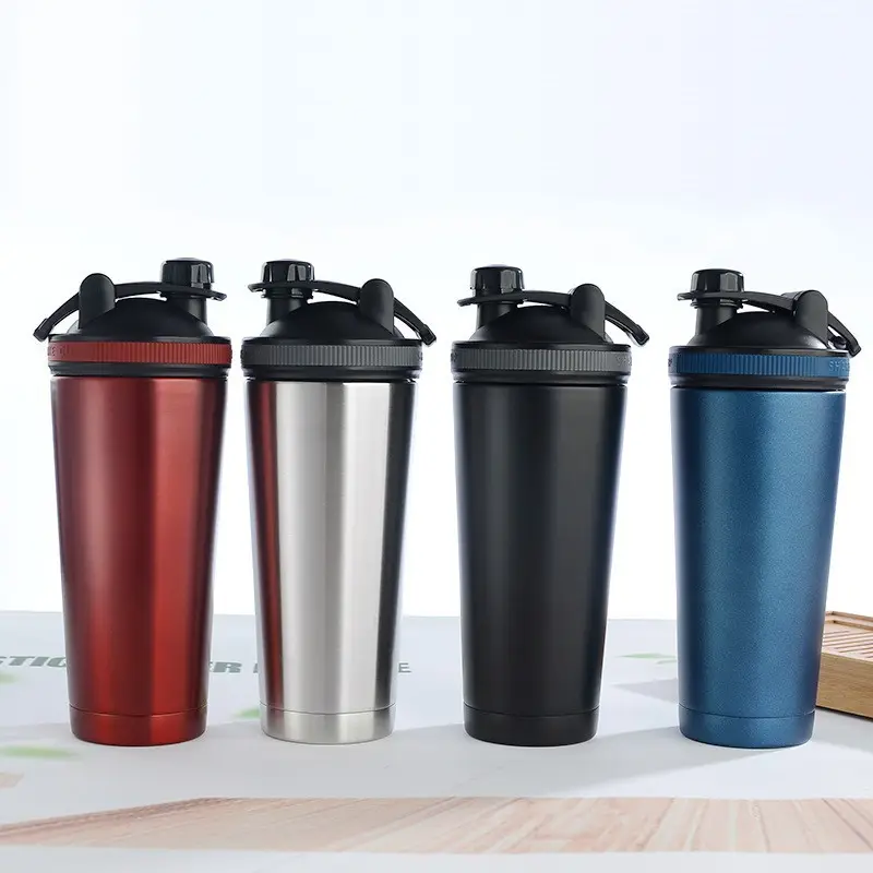 Wholesale New Design Gym Matte Blender Protein Shaker Bottle Custom Stainless Steel Shaker Water Bottle with Removable Bottom