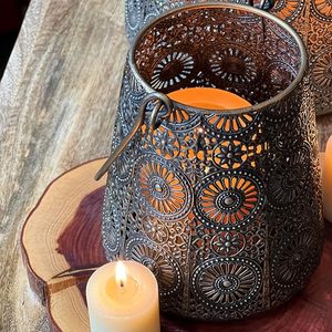 Lanterne à bougie en métal faite à la main, décoration suspendue en fer pour la maison de Noël de mariage-avec poignée - Product Image 2
