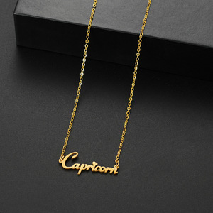 Collar con Letra de Acero Inoxidable de Estilo Simple, Personalizado, con los 12 Signos del Zodiaco en Inglés, Venta al Por Mayor - Product Image 5
