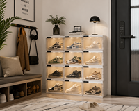 Boîte à chaussures intelligente en plastique pour la maison, design moderne, télécommande, pas d'assemblage nécessaire
