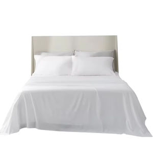 Juego de cama de hotel blanco personalizable, edredón de algodón egipcio, Sábana de percal, funda de cama lisa - Product Image 1