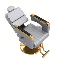 Chaise de barbier professionnelle de luxe, inclinable, hydraulique, en cuir PU, mobilier de salon avec éponge épaisse pour salon de beauté