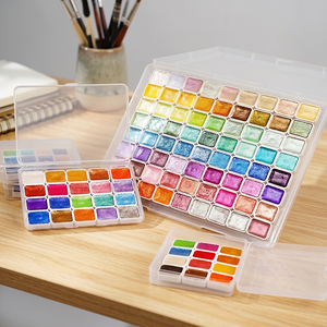 In Stock Be Creative Colorful 12/20/24/36 Colors Shimmer Solid Watercolor Paint Set with Paper /Medium 1mL <b>Glitter</b> Ages 8+ - Product Image 3