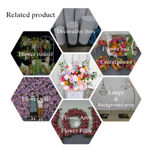 Vibrant and Colorful Silk Modern Floral Centerpiece with Lifelike Hanging Roses for Wedding Backdrop Decoration - Product Image 5