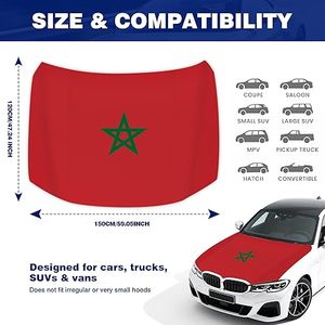 Housse de voiture personnalisée Maroc 3x5ft pour match de football, <span class=keywords><strong>voyage</strong></span> en voiture, décoration de fête de bienvenue - Product Image 4