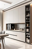 Cuisine complète sur mesure de style européen, armoires de cuisine modernes intégrées avec plan de travail personnalisé