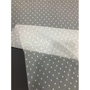 Free samples tricot knitting warp white dots soft elastic tulle lace for wedding veil dress