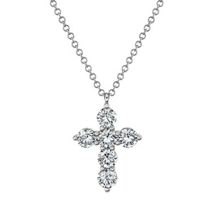 Productos brillantes y deslumbrantes, collar con cruz de moissanita VVS GRA con pavé completo, joyería impermeable de cobre con relleno de oro de 14k para mujer - Product Image 1