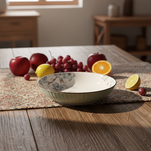 Juego de Vajilla de Cerámica China para <span class=keywords><strong>Restaurante</strong></span>, Apto para Microondas, con Diseño de Plantas, Tazón para Arroz, Tazón para Vapor, Plato Combinado - Product Image 4