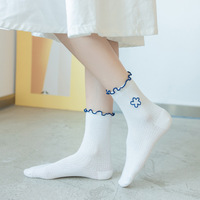 Chaussettes de sport colorées pour femmes, logo personnalisé, chaussettes en coton côtelé, chaussettes de sport blanches, chaussettes