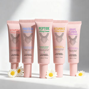 Crème pour le visage et le cou pour raffermir et resserrer la peau, avec collagène, acide hyaluronique, peptides, vitamines C + E - Hydratant anti-âge pour le visage - Product Image 1