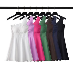 Robe de yoga une pièce pour femme YIYI avec bonnets amovibles, jupe plissée bicolore, fleur, haute élasticité, robe de tennis - Product Image 3