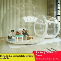 Tente bulle gonflable transparente pour fêtes en extérieur, effet ciel étoilé, tendance, sans assemblage requis, idéale pour les photos, en PVC