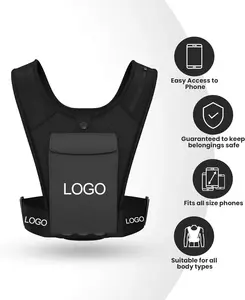 Şişe cepleri ile çalışan mini sırt çantası spealist koşu atleti telefon zip cep yansıtıcı koşu atleti telefon tutucu