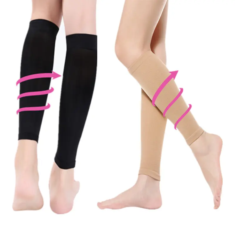 Chaussettes de Compression pour femmes, de sport, de bonne qualité, soutien du genou, mollet, manches de jambes amincissantes