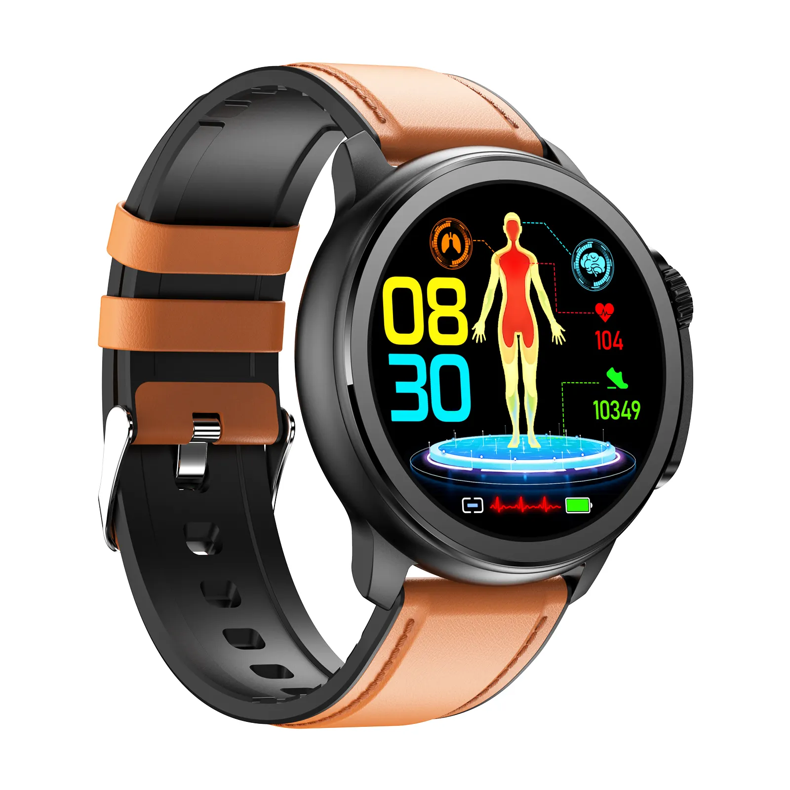 Aiullain/OEM ET481 Smartwatch mit AMOLED-Display IP68-Nennfunktionen SOS-EKG-Harnsäure lipid MBI-Körperfett-HRV-Überwachung
