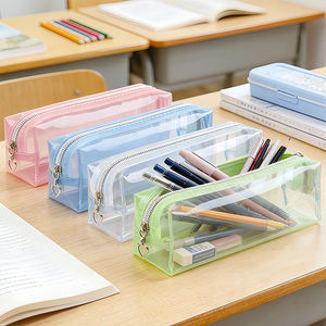 Étui à crayons personnalisé pour enfants, kawaii, de luxe, pour étudiants, en plastique imperméable, sac de rangement mignon, étui à crayons transparent en PVC pour l'école - Product Image 2