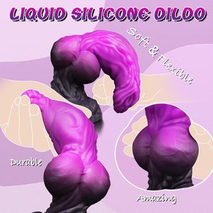 Dildo de silicona suave con diseño de nudo de perro de fantasía <span class=keywords><strong>y</strong></span> ventosa, con forma de dragón, para uso vaginal <span class=keywords><strong>y</strong></span> anal, juguete de fantasía para adultos para mujeres <span class=keywords><strong>y</strong></span> hombres - Product Image 3