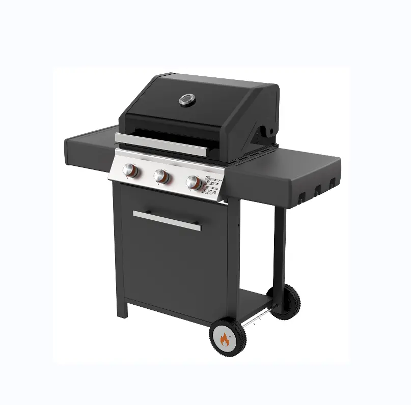 Built In 3 Burners Commercial Portable Outdoor Garden Professional Gas Bbq Grill