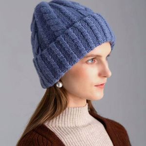 Bonnet en laine tricoté jacquard à grosses mailles pour adulte, style européen et américain, automne-hiver - Product Image 4