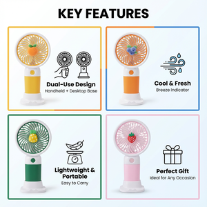 2026 定制迷你有刷电机塑料轻便便携式手持风扇可充电电池英文户外使用散装 - Product Image 5