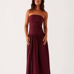 Nuevo Vestido Casual de Otoño de Alta Calidad, Vestido Largo de Lino y Algodón sin Tirantes, Vestido de Noche para Mujer - Product Image 2