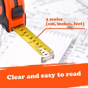 25 ft Tape Measures Bulk Retractable <strong>Measuring</strong> Tapes Easy Read Steel <strong>Measuring</strong> Tape - Product Image 4