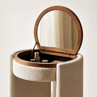 Ensembles de coiffeuses modernes en MDF avec miroir rabattable et chaise pour petits espaces, idéaux pour salle de bain et chambre à coucher (vente en gros)