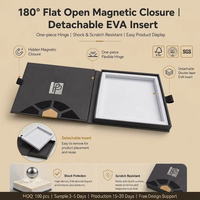 Boîte à livres magnétique plate ouverte haut de gamme en papier artistique imperméable 180, OEM ODM pour insert en EVA mat, taille personnalisée, MOQ 500