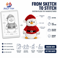 Peluche pingouin personnalisée CE ASTM, design sur mesure, rembourrée en coton, jouet en peluche doux pour enfants, coussin pingouin pour bébé