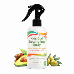 Spray Acondicionador Sin Enjuague para Niños de 8oz para Cabello Rizado, Desenredante para Rizos Sin Enredos con Queratina, Vitamina B5, Aceite de Oliva y Jojoba - Product Image 1